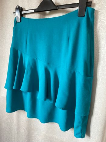 Jolie jupe à volant verte 38 Comptoir des cotonniers