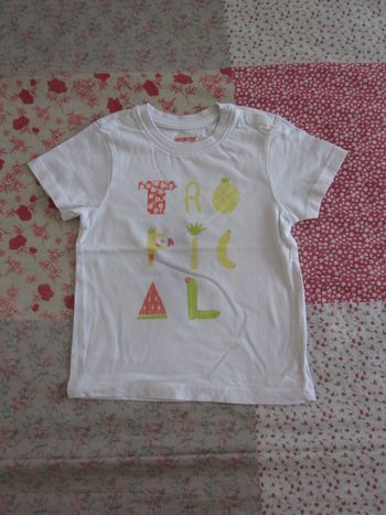 T-Shirt manches courtes blanc 18 mois