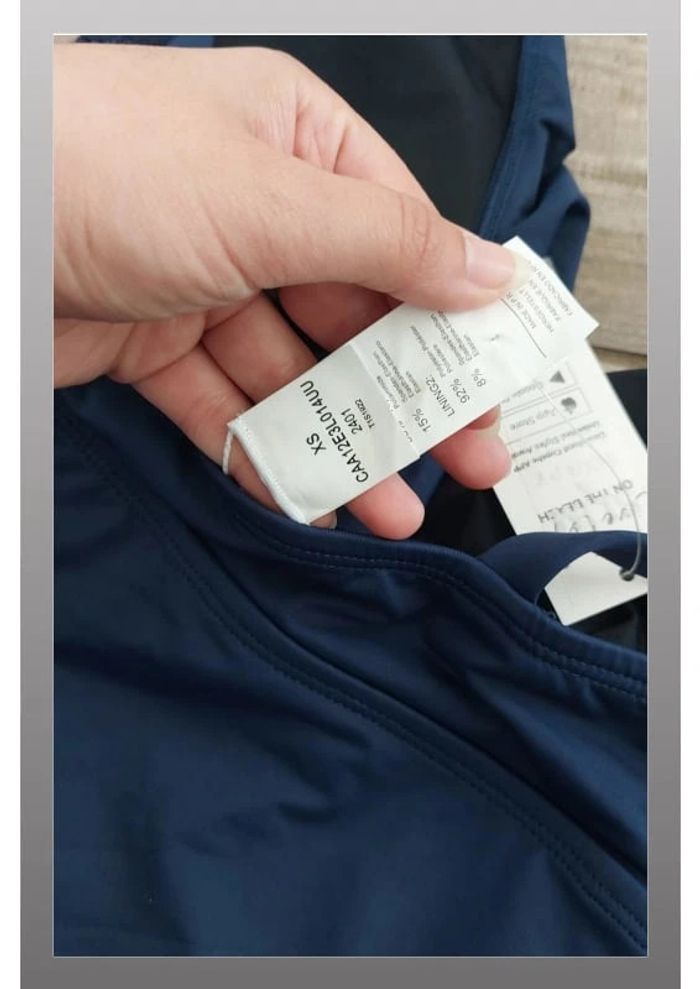 Maillot de bain une pièce slim & scult bleu marine avec volants - Taille XS Cupshe - photo numéro 3