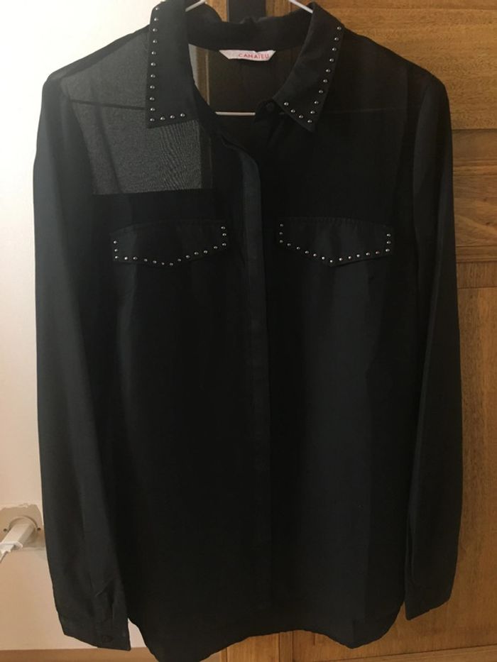 Chemisier noir clou clouté et voile noir Camaïeu - photo numéro 5