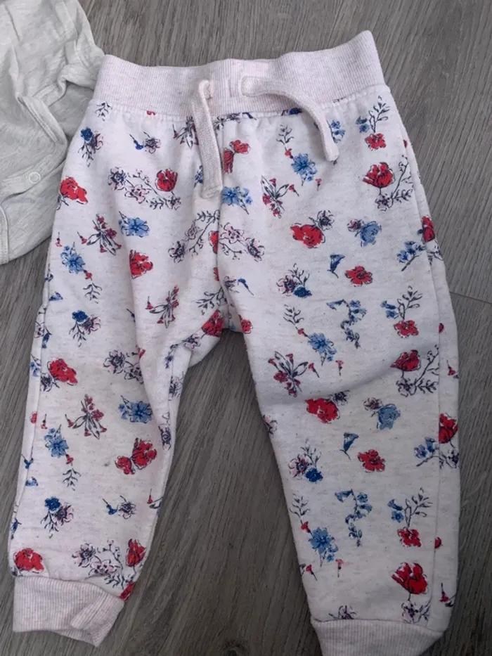 Ensemble bébé fille 9-12 mois avec jogging + 2 body - photo numéro 2
