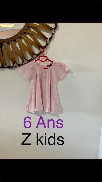 T-shirt «  papillon » rose fille 6 ans Z girl