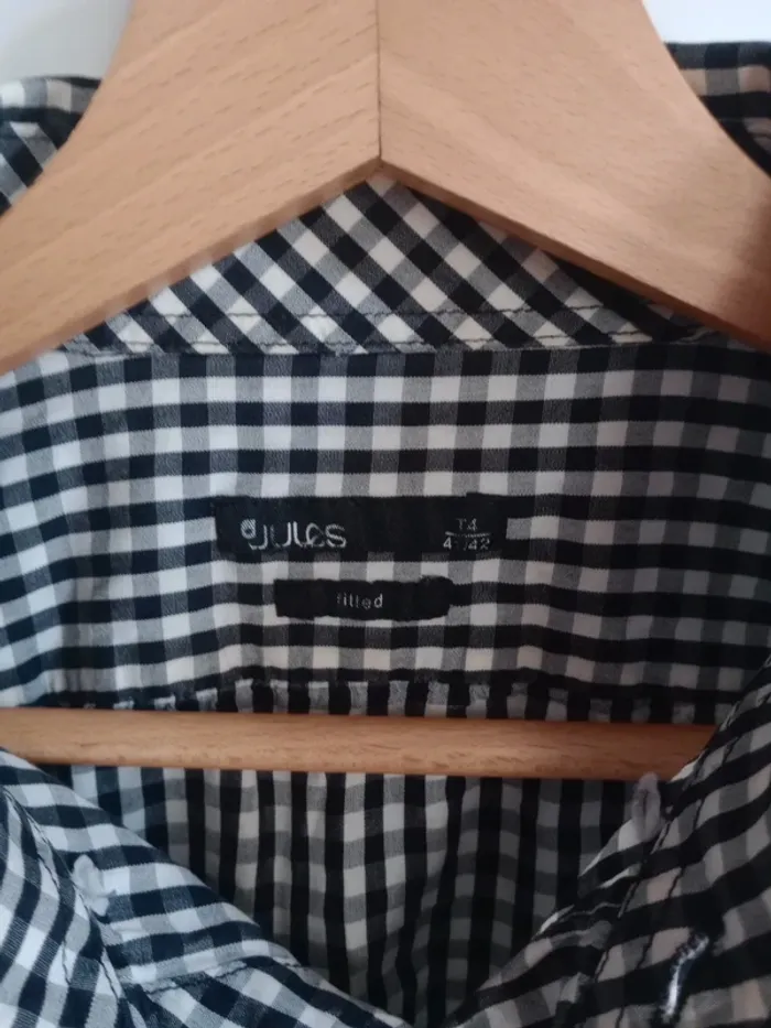 Chemise manches longues homme L vichy noir c87 - photo numéro 2
