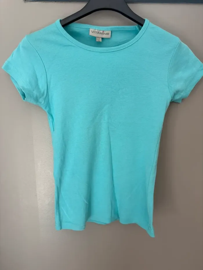 Tee shirt fille turquoise 12 ans