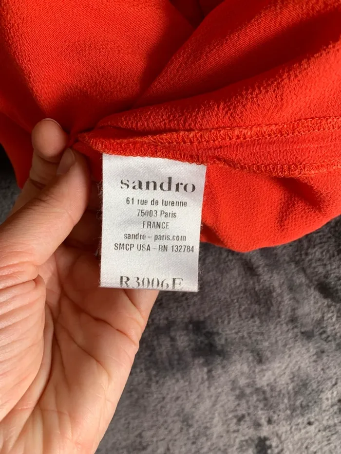 Robe orange fluide type soie Sandro taille 2 - photo numéro 13
