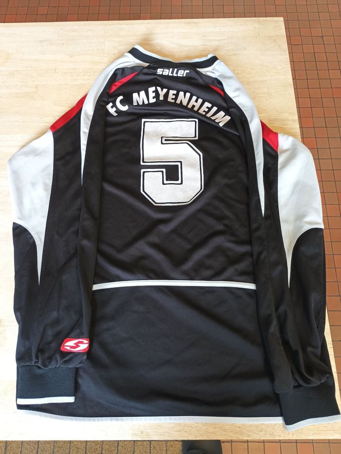 Maillot saller FC Meyenheim Taille L/XL - Noir/Rouge/Gris - Foot Vêtements Sport Vintage - photo numéro 9