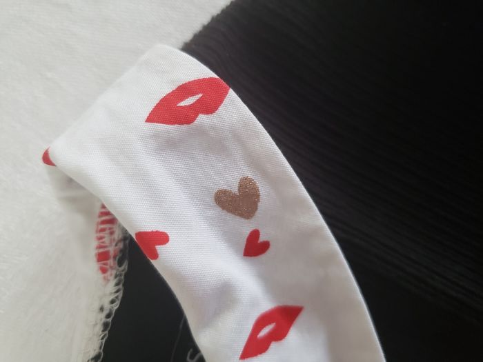 Robe noire col Claudine blanc à motifs - photo numéro 3