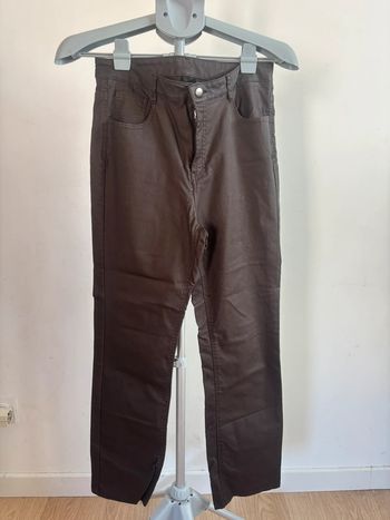 Pantalon coupe droite simili cuir calzedonia taille 38 marron