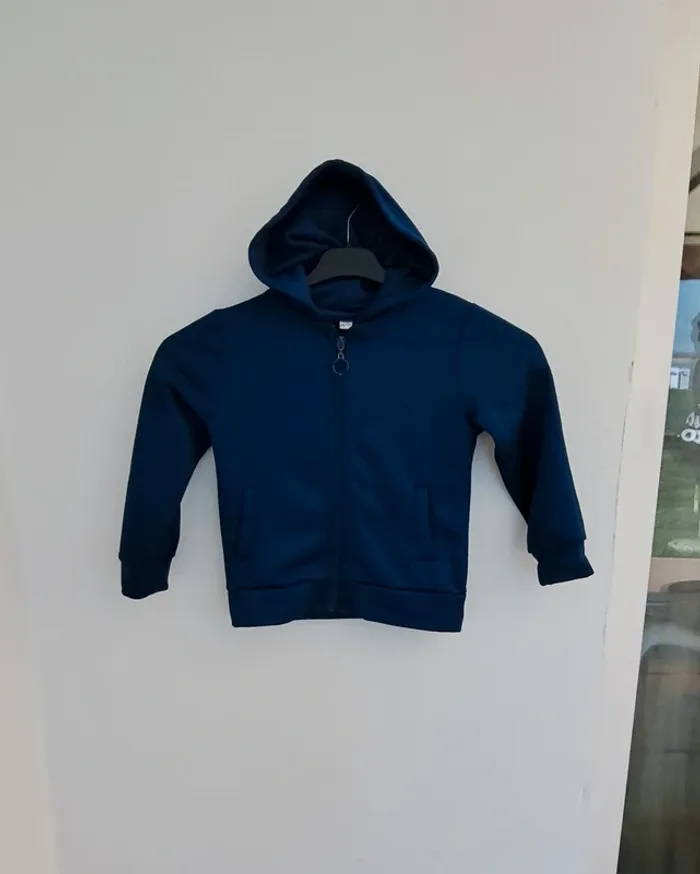 Gilet zippé marine - doublure molletonnée - taille 98-104cm - automne printemps
