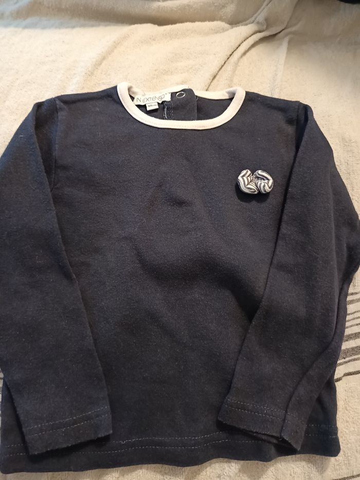 T shirt manches longues bleu marine