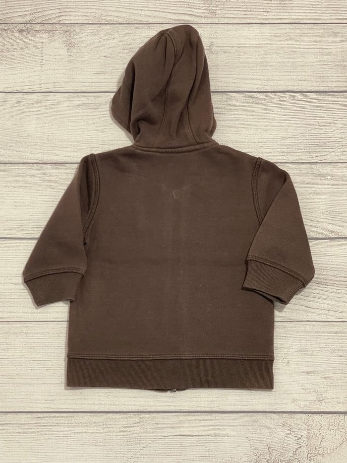 Kiabi - Sweat zippé - marron et rouge - 12 mois - photo numéro 3