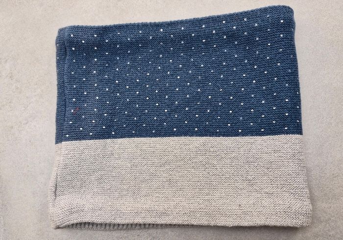 Tour de cou / snood fille bleu canard et gris irisé - photo numéro 2