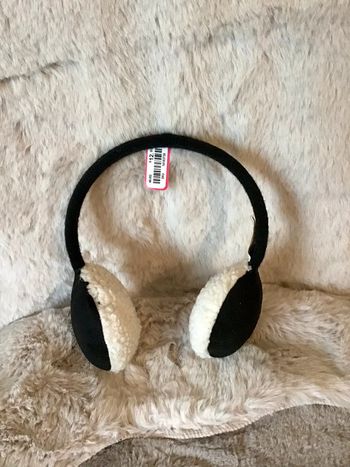 Cache oreilles de couleur noir et blanc taille unique adulte (0224)