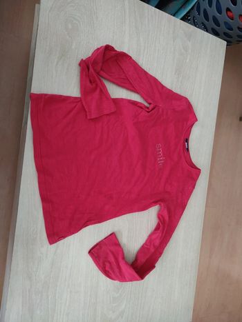 Tee shirt manches longues framboise Okaïdi 10 ans