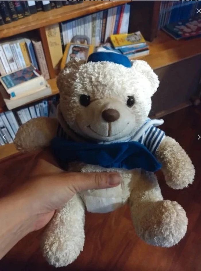 Petit peluche neuve ours ourson matelot marinière