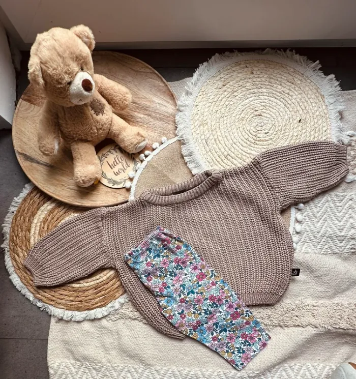 Magnifique Ensemble Pull maille Baby styling et Legging liberty week-end à la mer - photo numéro 2