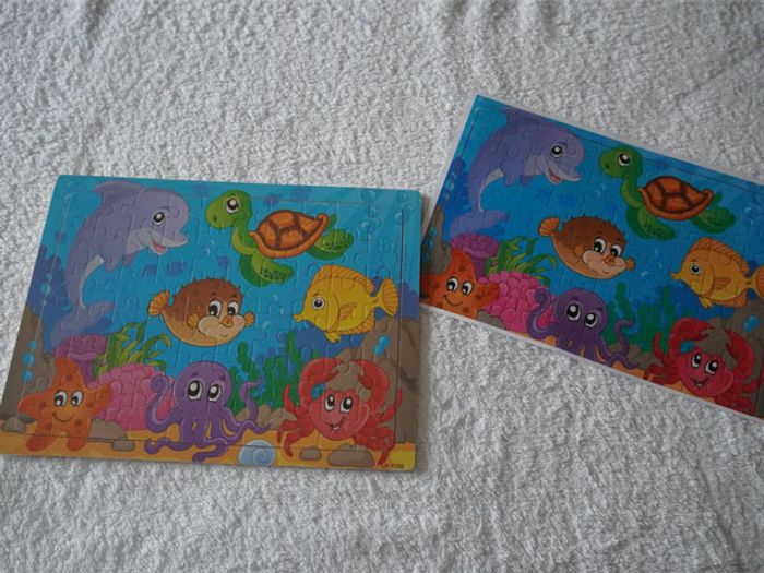 Puzzle en bois "Les animaux de la mer" neuf sous plastique 60 pièces - photo numéro 2