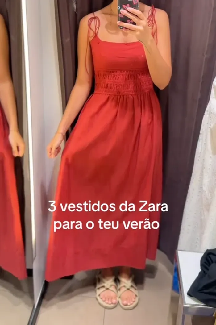 Robe longue été Zara couleur terracotta, taille XL