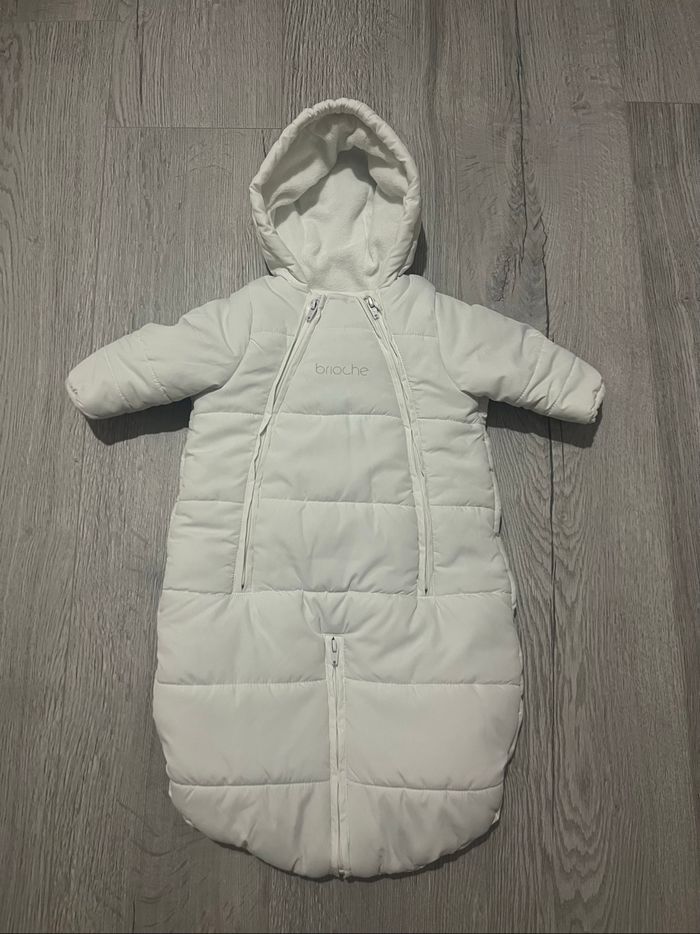 Combinaison à capuche blanche bébé Brioche – 0/3 mois