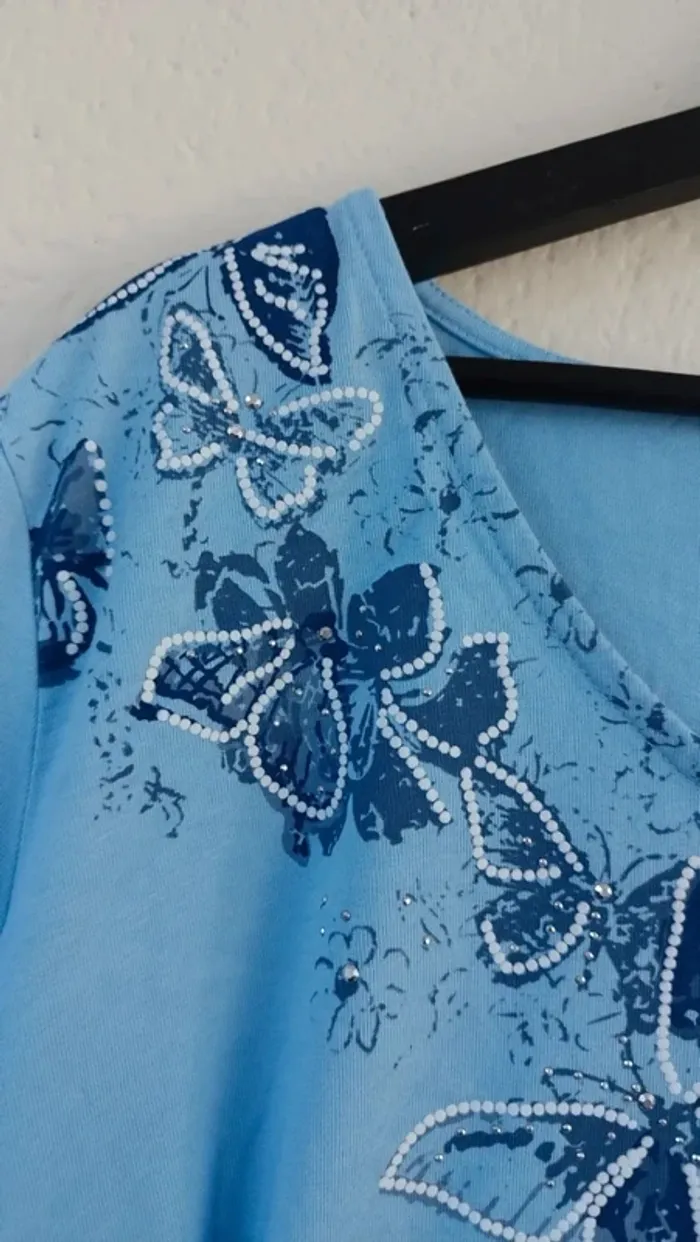 Tee-shirt bleu - M.Collection - taille 52 - photo numéro 4