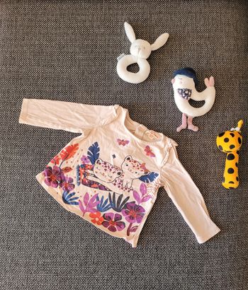 T-shirt ML fille DPAM 12 mois
