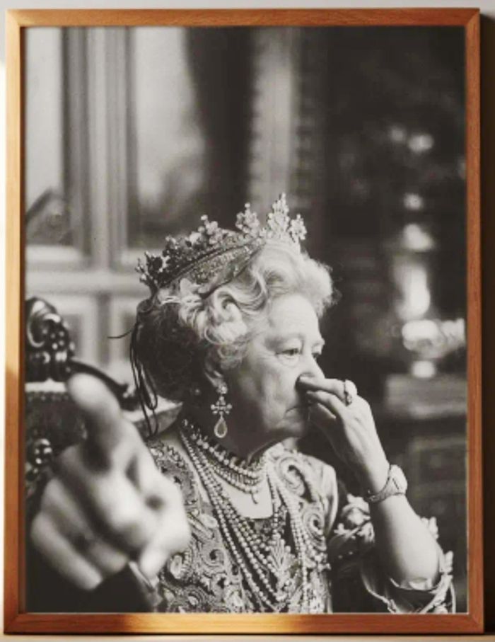 Cadre photo déco toilette reine