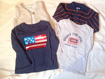 Lot vêtements garçon hiver t-shirt et gilet  3 ans