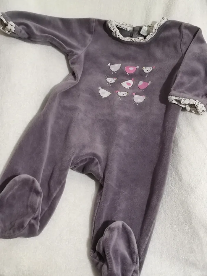 Pyjama velours - 6 Mois - Fille