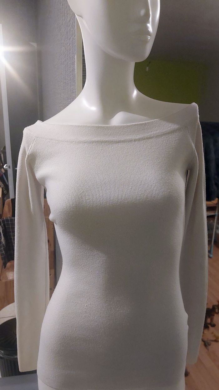 Pull fin blanc - photo numéro 3