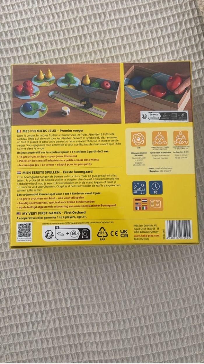 Jeux mon premier verger Haba neuf - photo numéro 4