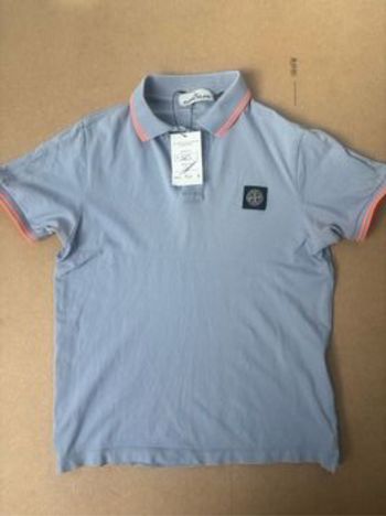Polo Stone Island taille S bleu clair/orange
