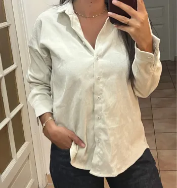 Superbe chemise oversize vintage plissé - neuve - taille XXS (mais taille grande)