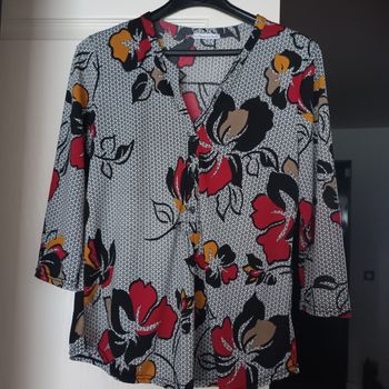 Blouse bohème Fleurie "Du Plaisir à la Mode" T36 acrylique 1