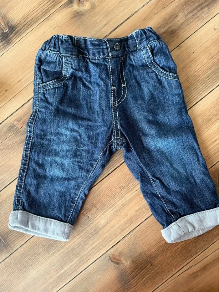 Ensemble pull kaki et jean 3 mois - photo numéro 2
