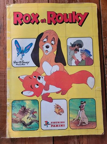 RARE Album Panini Rox et Rouky Complet Disney grand format vignettes autocollants Vintage