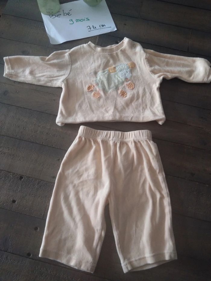 Ensemble pyjama pantalon pull bébé fille ou garçon 9 mois Gémo