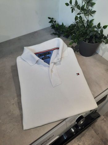 Polo Tommy Hilfiger – Blanc – Manches Courtes Taille S
