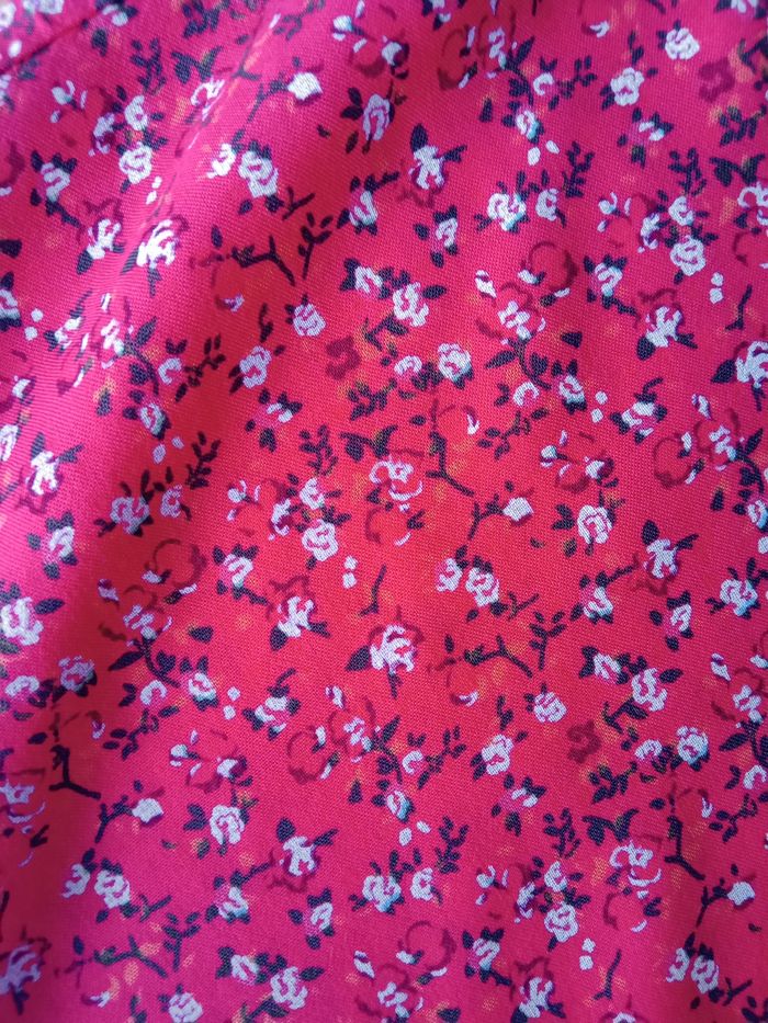 Robe tunique rouge à fleurs - photo numéro 4