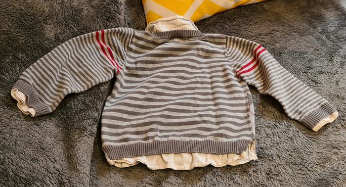 Pull fin gris à carreaux garçon taille 3 ans Boboli - photo numéro 3