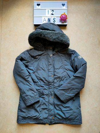 Manteau/ Parka grise chaude hiver taille 12 ans Okaïdi
