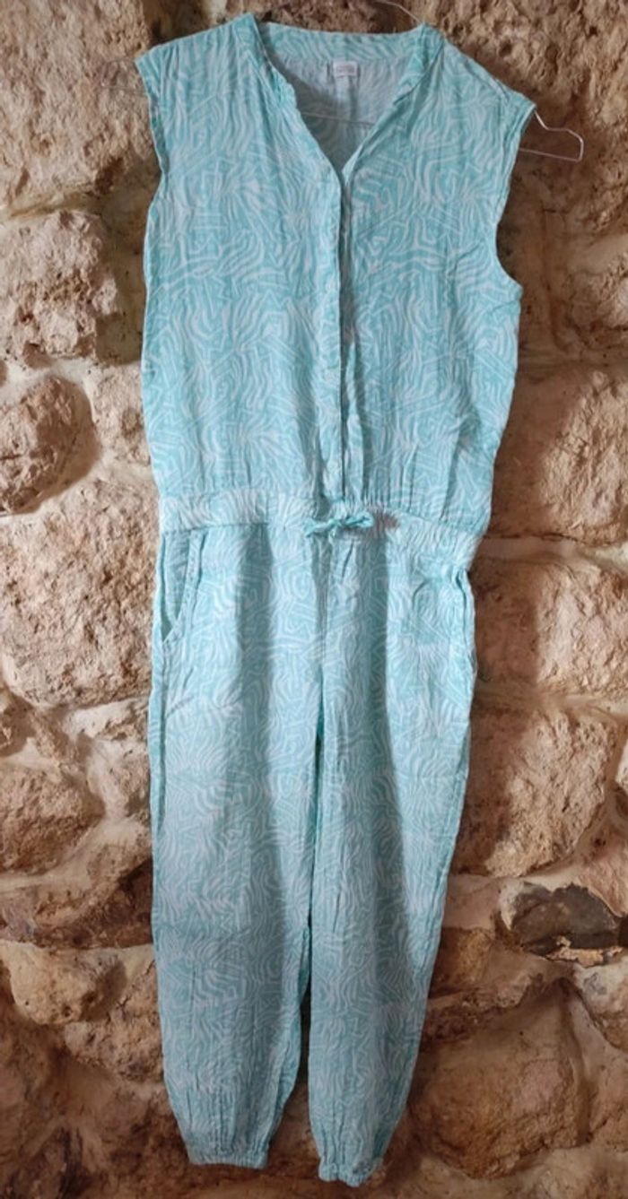 🌺 combinaison fille blanche et turquoise 122-128 cm - 7/8 ans🌺