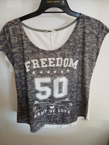 Haut top militaire camouflage gémo taille XL