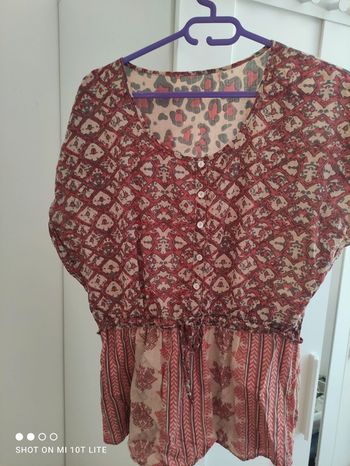 Blouse motif rouille
