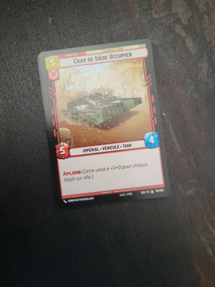 Carte Star Wars Unlimited Char de Siège Occupier