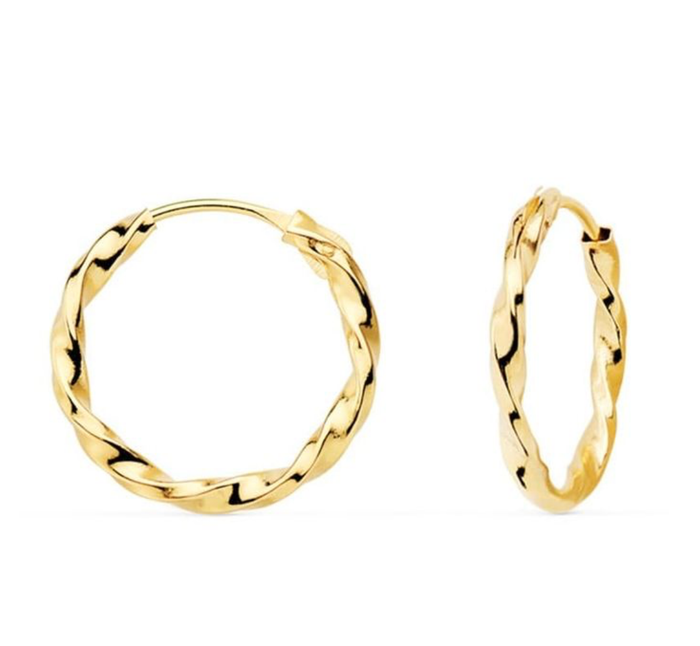 Créoles Torsadées Or Jaune 18 carats 14 mm - photo numéro 3