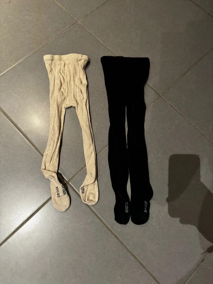 Lot de 2 Collants - Kiabi - Noir / Beige, crème - 2/3 ans, 23/26 - photo numéro 3