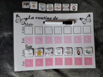 Fiche d'activité pour fille m'a routine du matin et du soir