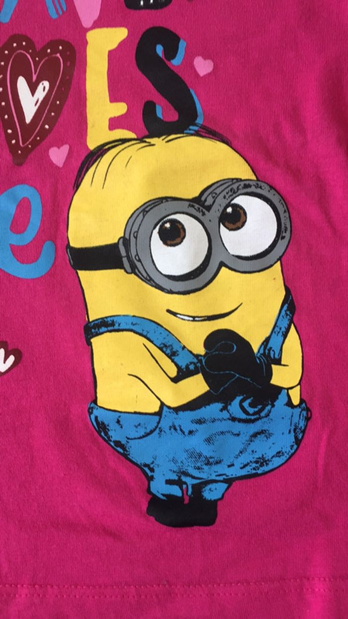 T-shirt les minions fille 3 ans - photo numéro 3