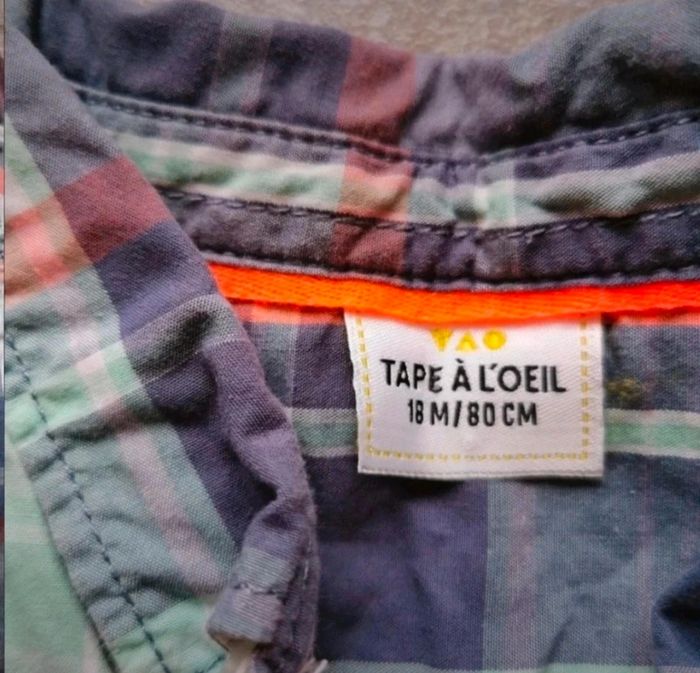 Chemise à manches longues à carreaux bébé garçon 18 mois comme NEUVE - photo numéro 3