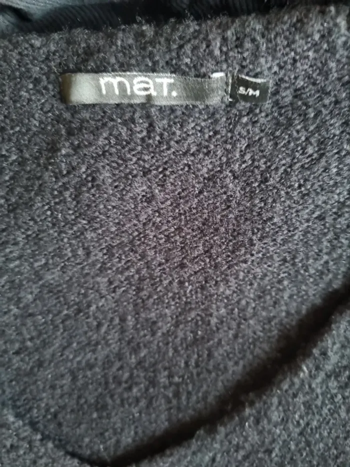 Pull noir Mat Fashion avec bandes en dentelle – Taille 4XL (équiv. 44/48) - photo numéro 5